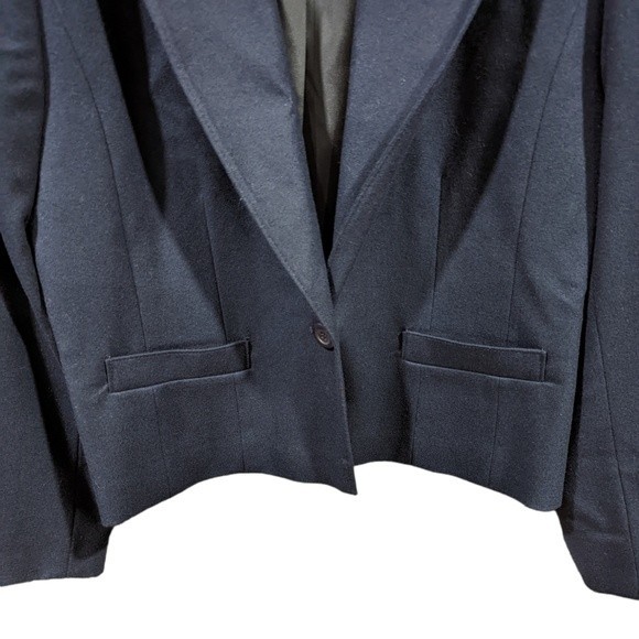Vintage Pendleton 100% Virgin Wool Blazer Women's Size 14 Petite Navy - Picture 7 of 10